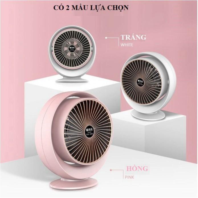 Chăn Hè Lông Vũ Nhập khẩu Mẫu Hot 2021 Quạt sưởi mini 2 chiều để bàn Heater Fan công suất 800W, chống lật