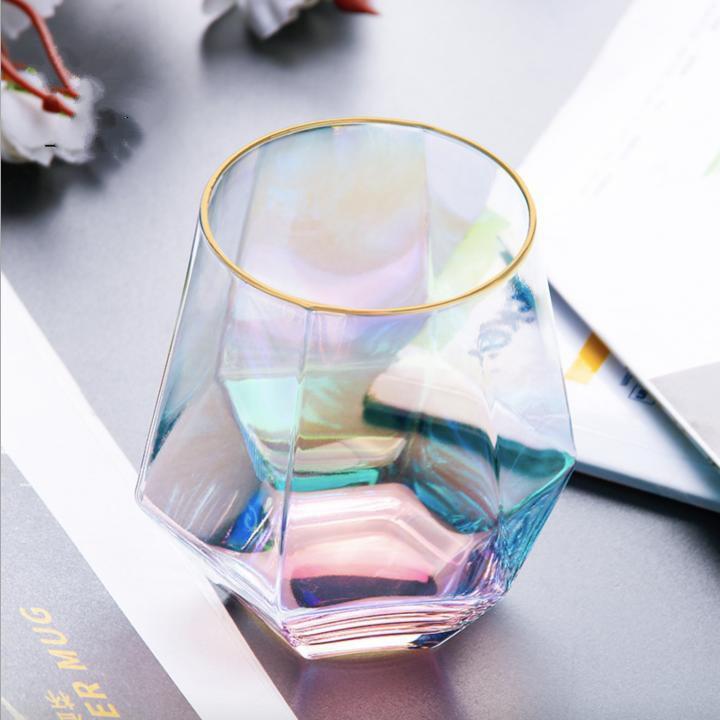 Bộ 6 Ly Thuỷ Tinh 7 màu cầu vòng Luxury Crystal Diamond Cup 400ml