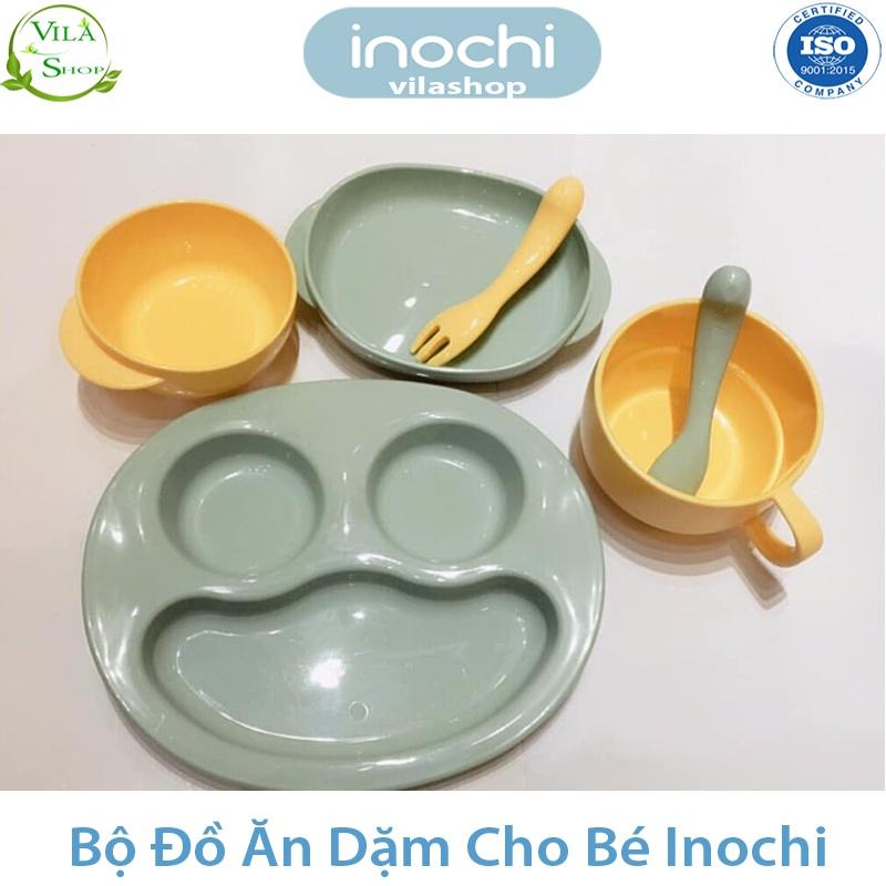 Bộ Ăn Dặm Cho Bé, Bộ Đồ Tập Ăn Cho Bé Nhựa Cao Cấp Inochi - Kháng Khuẩn - Không Mùi - An Toàn Tuyệt Đối