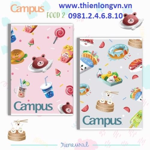 Lốc 5 quyển vở kẻ ngang 80 trang B5 Campus mẫu mới NB-BFO2-80 màu hồng