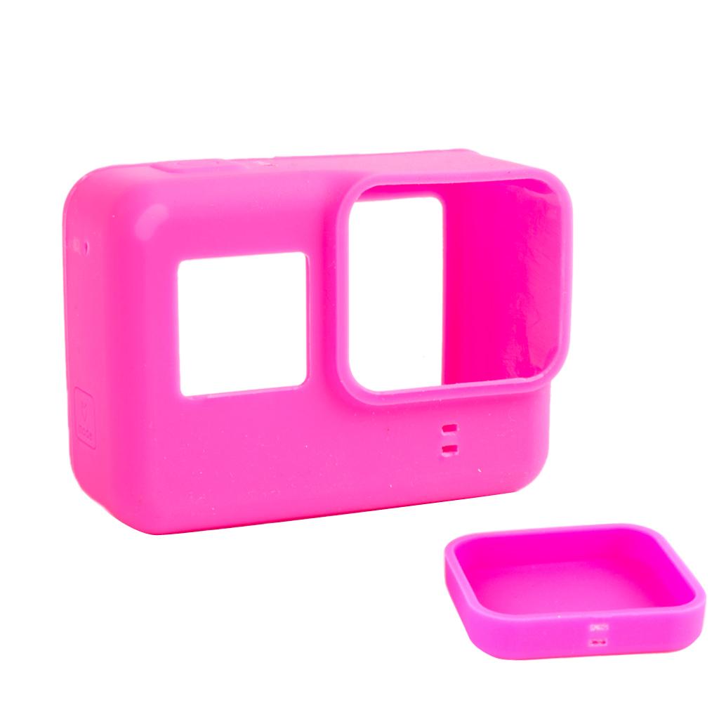 Soft Silicone Protective Housing Case + Lens Cap Cover For GoPro Hero 5