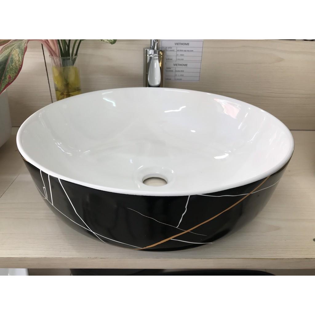 LAVABO KẺ SỌC VÀNG TRẮNG