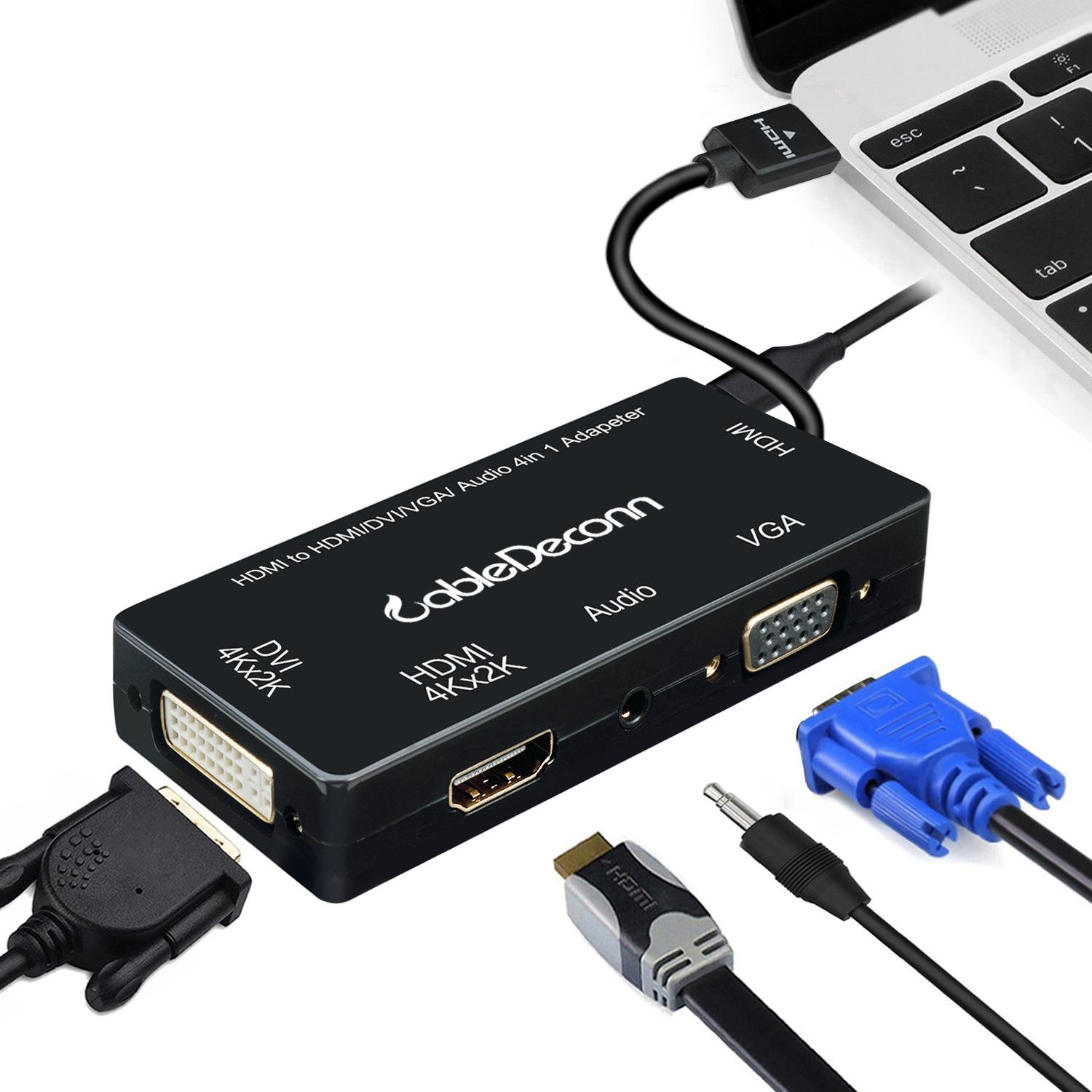Màn hình âm thanh hdmi sang dvi 4Kvga hdmi4K kiểu mới nhất với dây truyền âm thanh ba trong một của băng tần hiển thị khác nhau