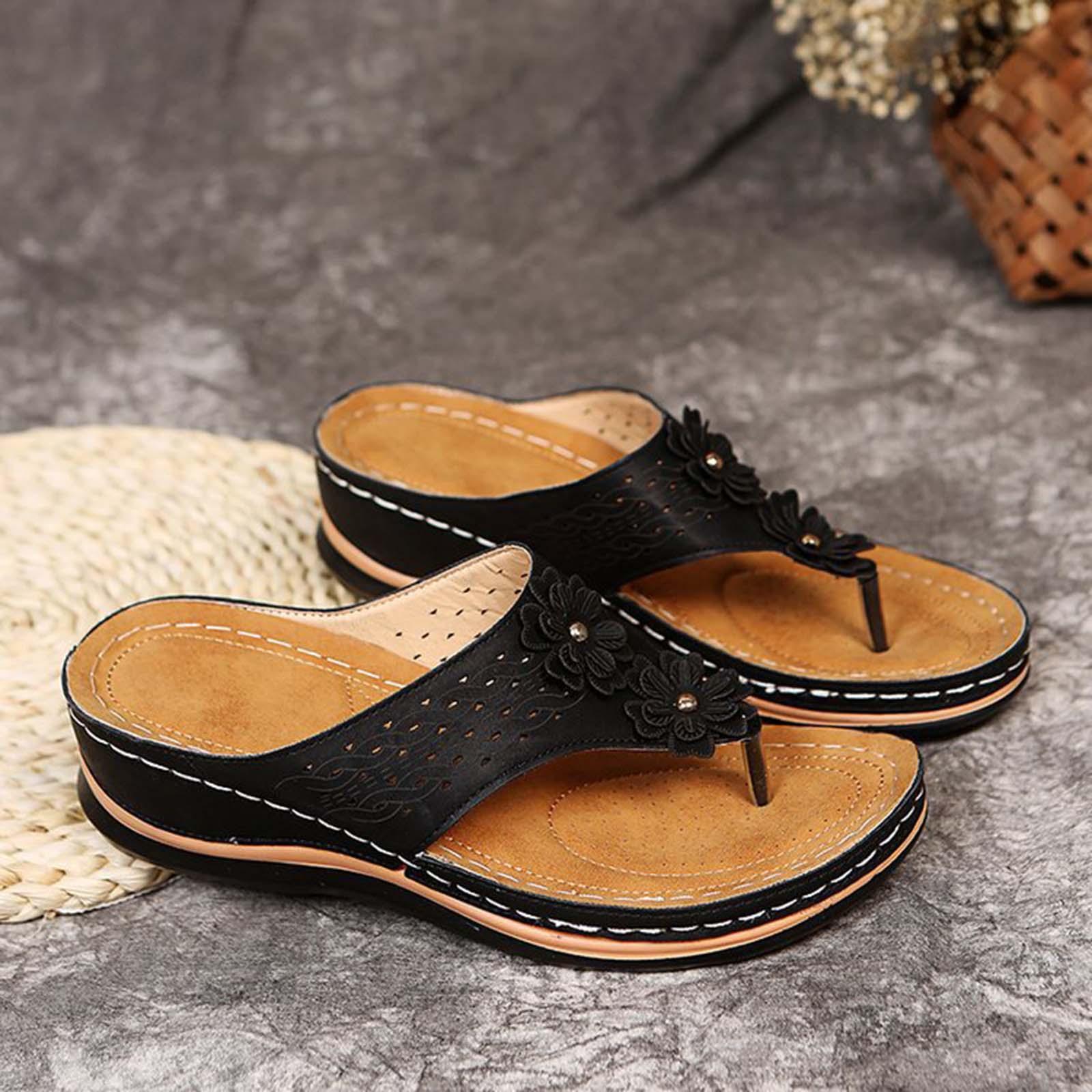 Women Sandals Ladies Anti Slip Casual Soft Flat Slippers Open Toe Flat Shoes