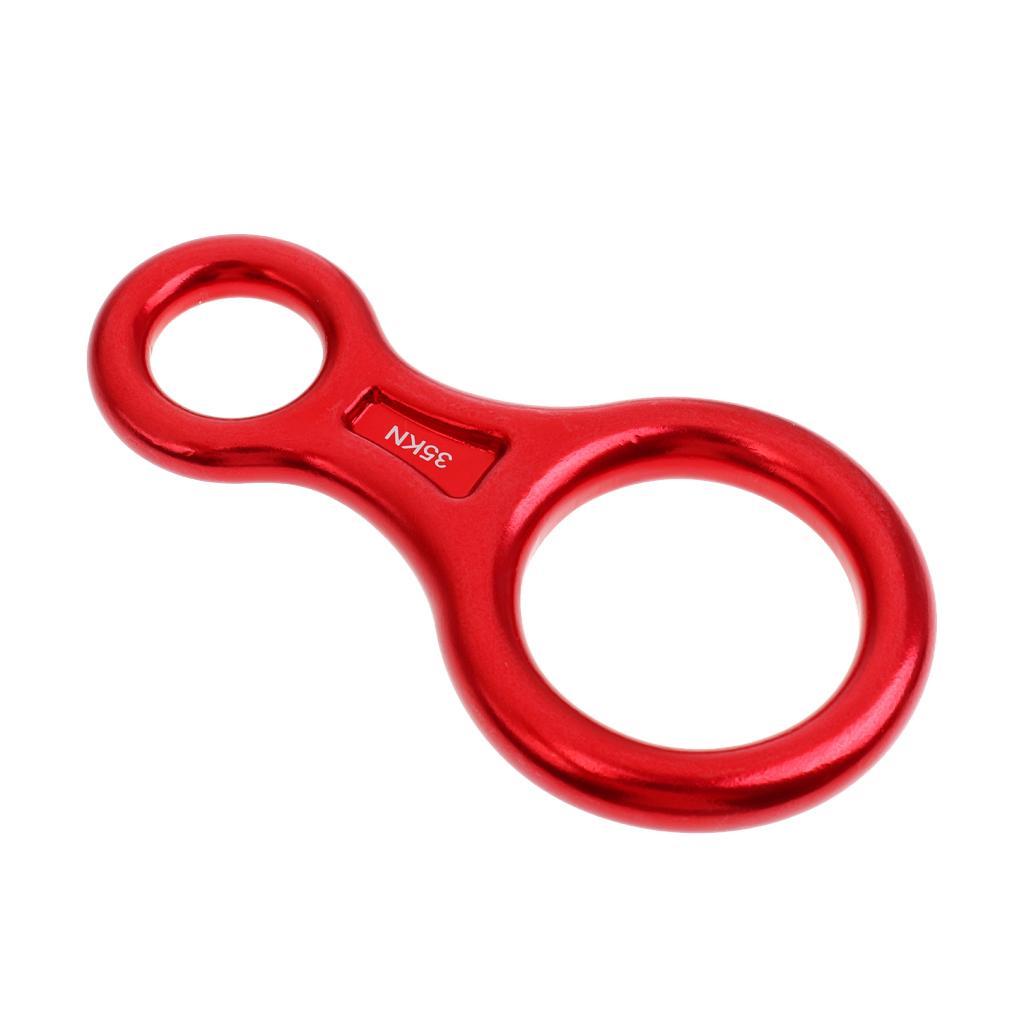 3 Pieces / Set 35KN Figure 8 Belay Device Climbing Descender Rappelling Ring Caving Rescue Equipment