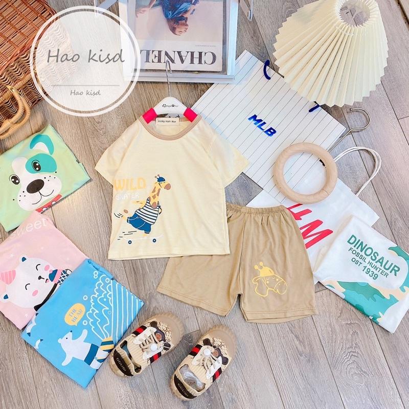 Bộ cộc tay, ngắn tay, bộ đùi chất thun lạnh cho bé trai, bé gái,bé sơ sinh hình con vật dễ thương