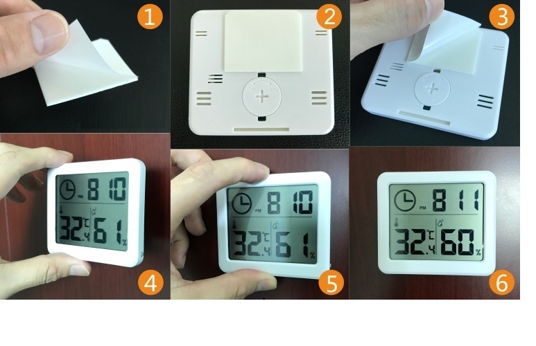 Đồng hồ để bàn màn hình LCD rõ ràng, hiển thị thời gian, nhiệt độ, độ ẩm trong phòng MP01 ( Tặng kèm 03 nút cố định dây điện ngẫu nhiên )