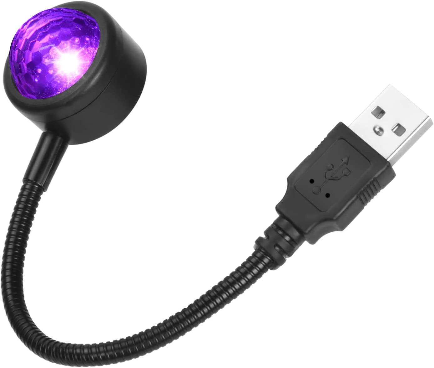 Đèn mái USB cho xe hơi, xe bên trong ánh sáng mini LED USB lãng mạn với 4 màu và 9 chế độ điều chỉnh