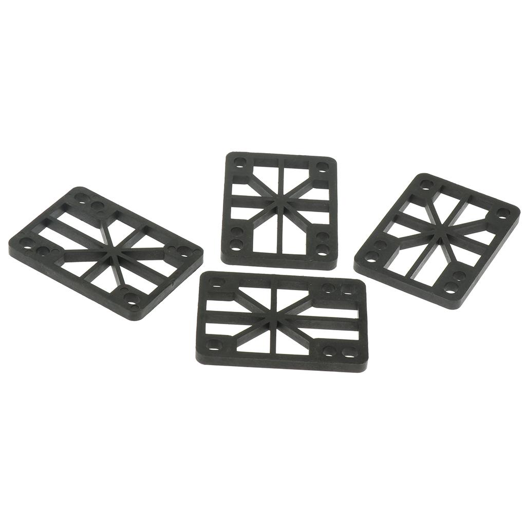 5x4 Pieces Skateboard Longboard Shock Pads Risers 0.6cm Or 0.8cm Black 6mm