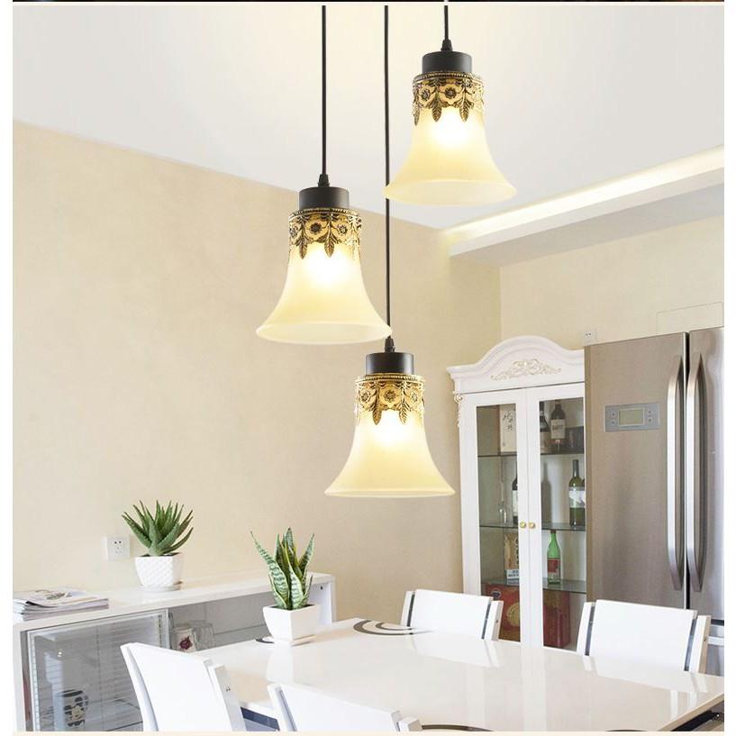Bộ đèn thả DAKEN treo trần cao cấp kèm bóng LED chuyên dụng và đế ốp trần