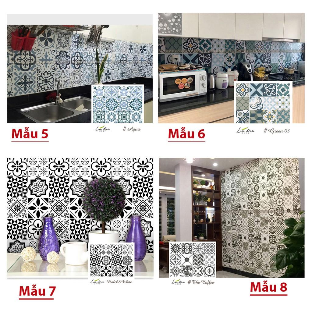 Decal dán bếp Decan dán tường Decal chống nước dán kính, nhà tắm - Decal gạch bông loại 1