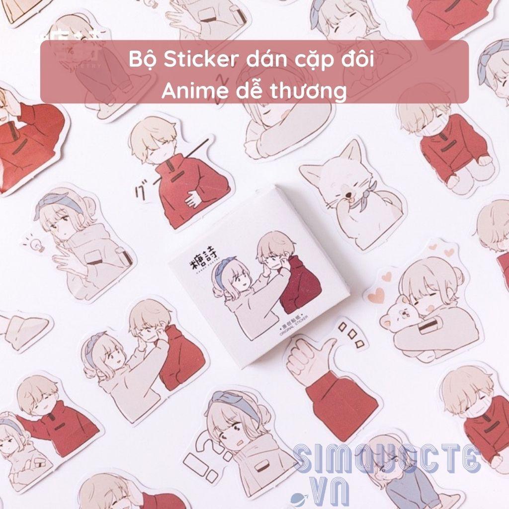 Bộ nhãn dán sticker cặp đôi crush anime ST16