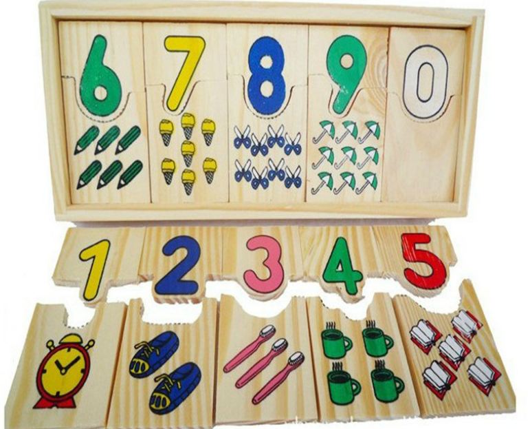 Đồ chơi gỗ ghép  Số Montessori phạm vi 10 số