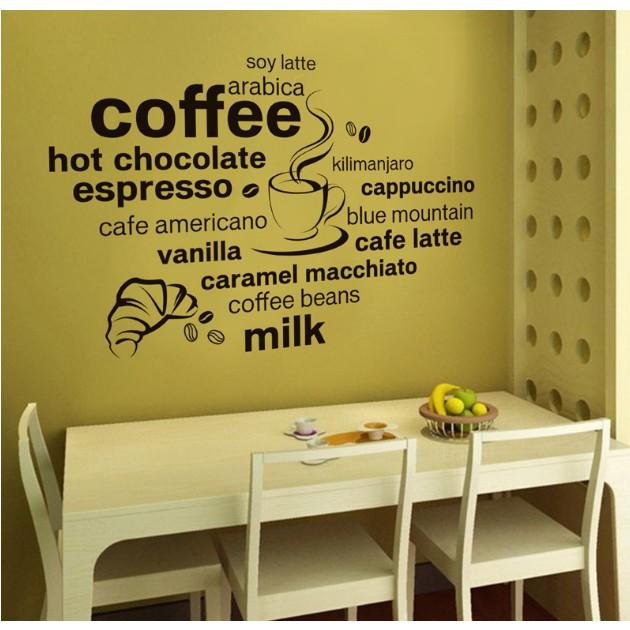 Decal trang trí tường - Coffee hiện đại