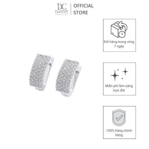 Bông Tai Nữ Bạc 925 Danny Jewelry Xi Bạch Kim Đính đá CZ NI4GZ020
