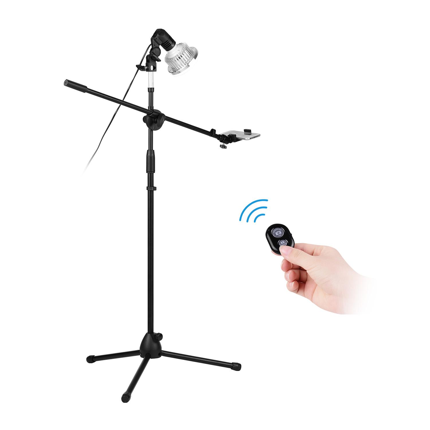 Bộ chân đế ánh sáng chụp ảnh chuyên nghiệp 140cm / 4,6ft có thể điều chỉnh độ cao có thể điều chỉnh bằng hợp kim nhôm bền Màu đen - Phích cắm của Hoa Kỳ