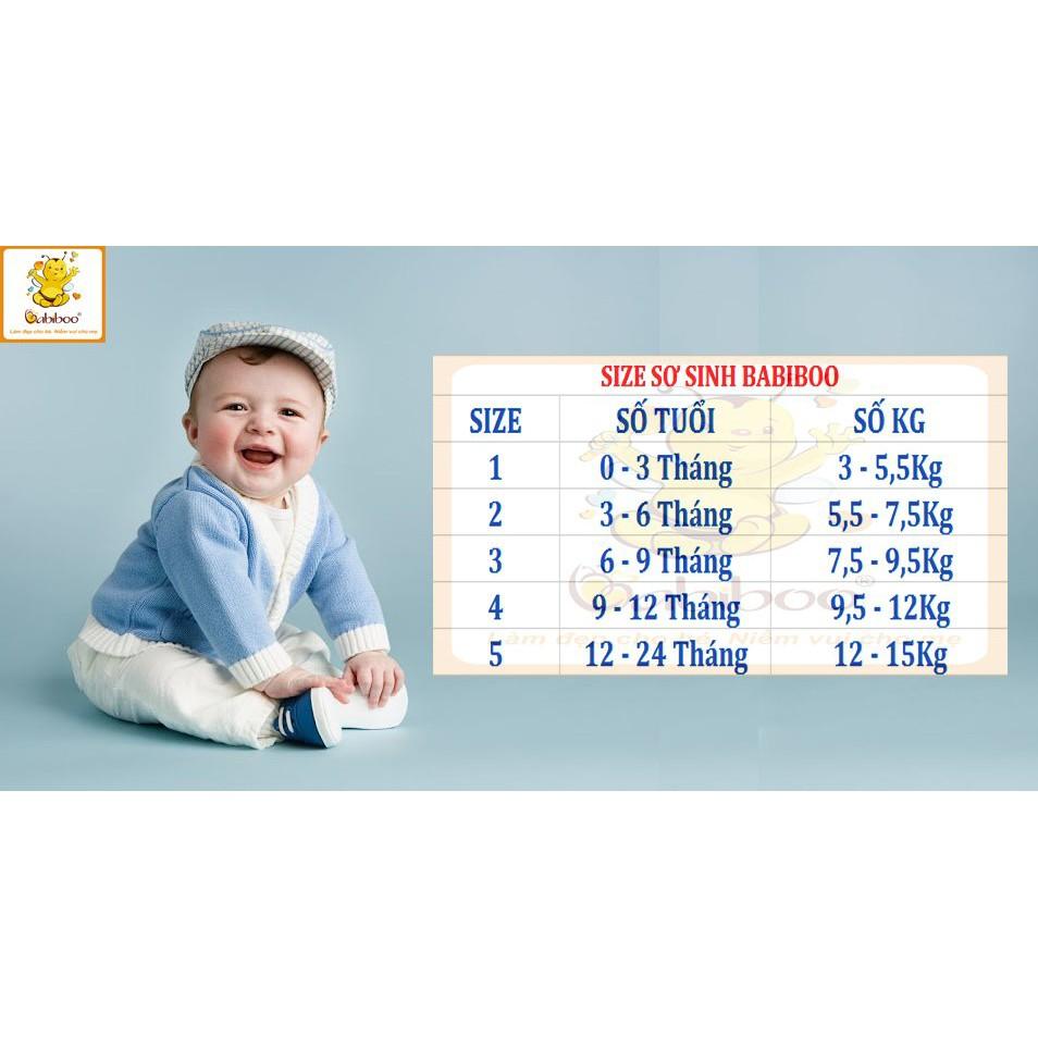 COMBO 5 Áo sơ sinh bác sĩ viền màu in hình tay ngắn cotton BABIBOO - BB05