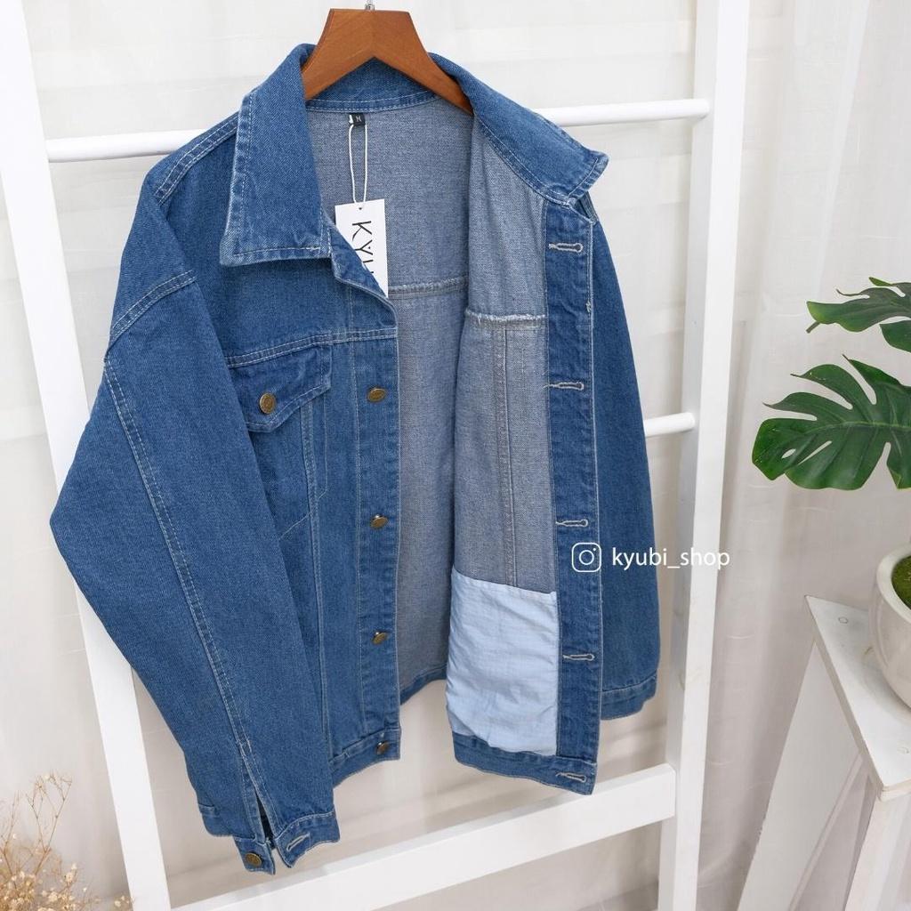 Áo khoác jean nữ ulzzang form rộng có túi trong tiện dụng - Kyubi Jean Jacket AKJ21