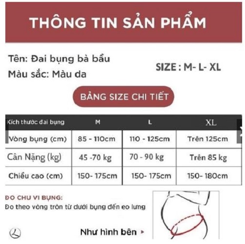 Đai nâng đỡ bụng bầu co giãn 4 chiều- An Toàn - Giảm đau mỏi lưng rạn bụng