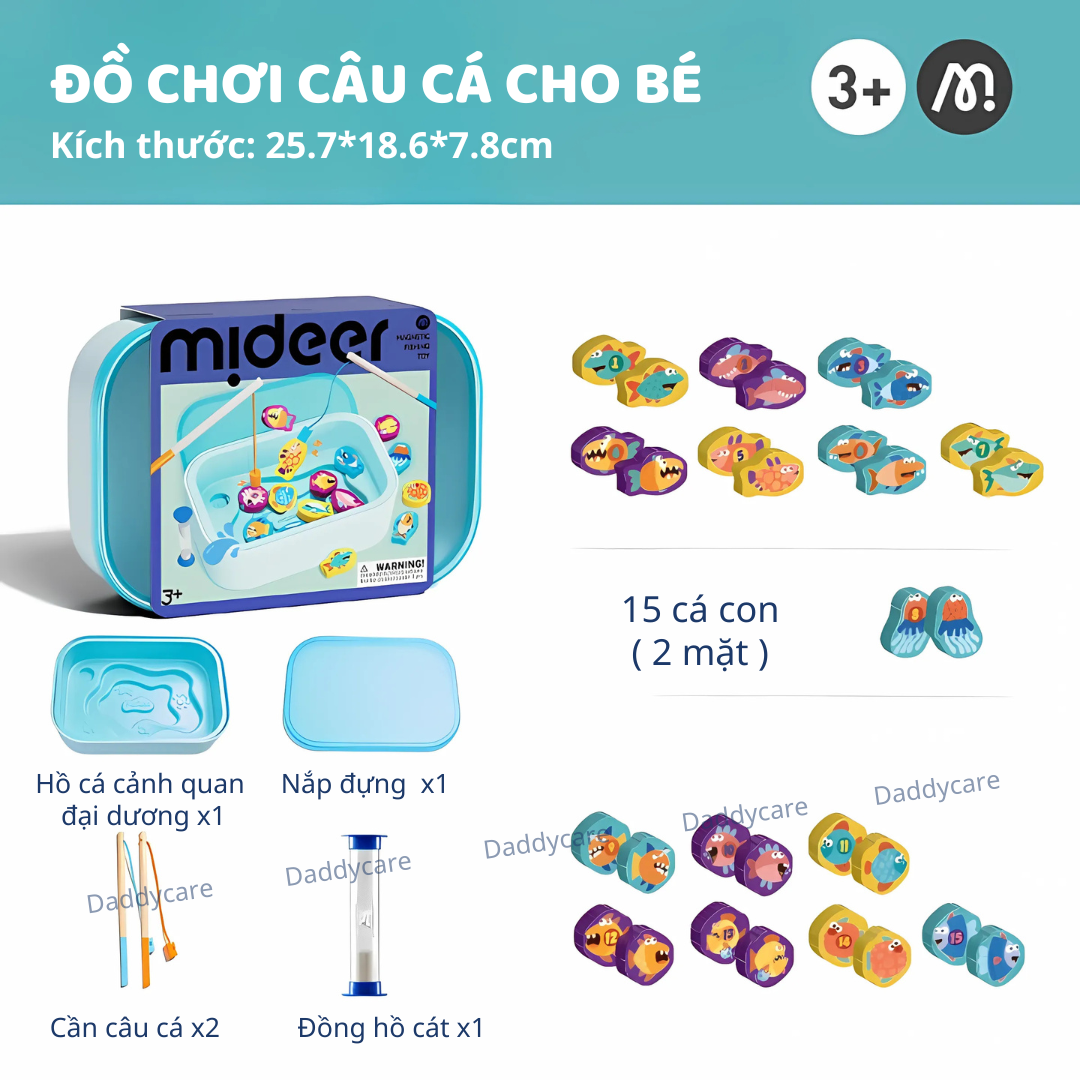 Bộ câu cá cho bé nam châm bằng gỗ Mideer Magnetic Fishing Toy