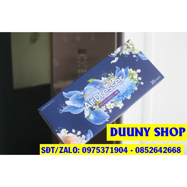 Giấy thơm quần áo hương hoa diên vĩ Airdresser dùng cho máy giặt khô