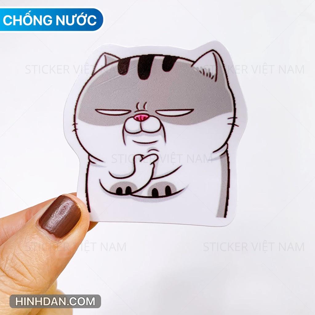 Sticker in hình Mèo Ami Ngộ Nghĩnh - Dán Trang Trí - Chất Liệu PVC Cán Màng Chất Lượng Cao Chống Nước, Chống Nắng, Không Bong Tróc Phai Màu