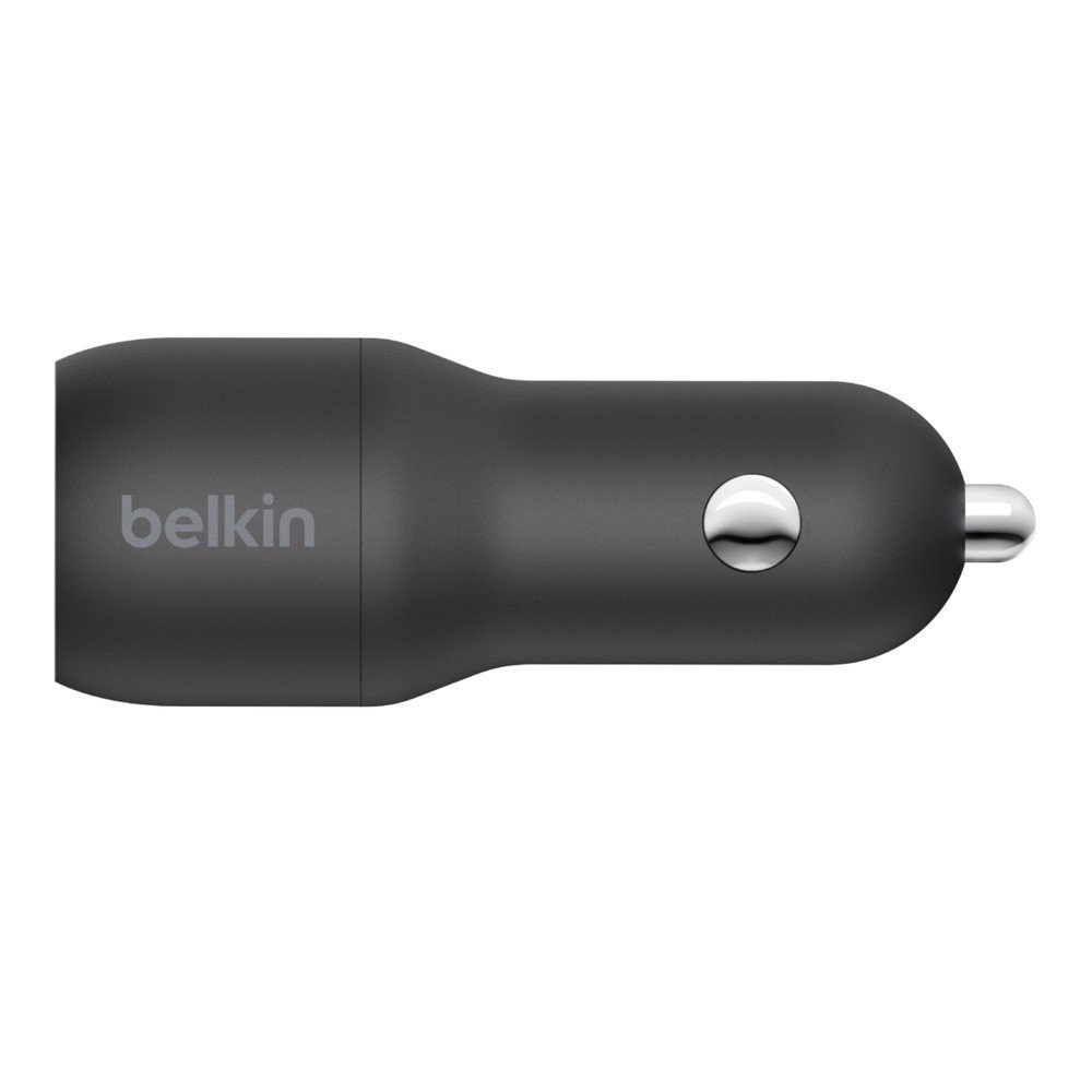 Tẩu sạc xe hơi Belkin 24W (2 cổng USB-A12W) - Hàng Chính Hãng - CCB001btBK