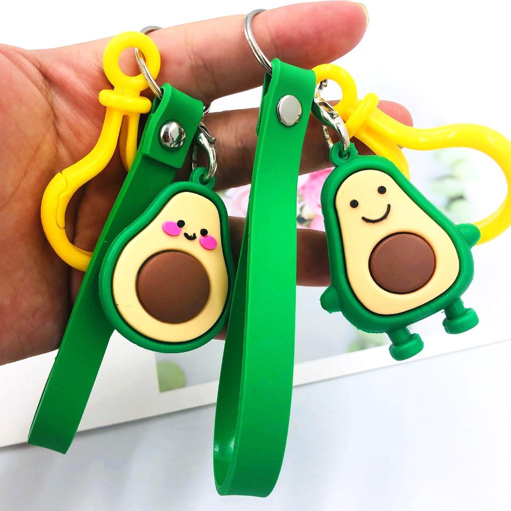 Móc khóa hình bơ dễ thương, móc khóa bơ-Móc khóa bơ mẫu 2-Móc khóa keychain dẻo quả bơ Tom House