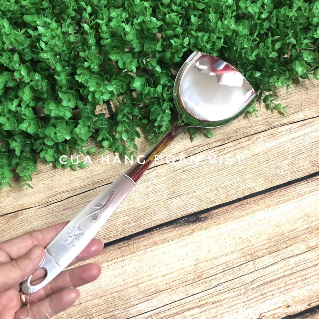 Vá , Sạn Inox Dày - Cán Bông Sắc Sảo 32cm