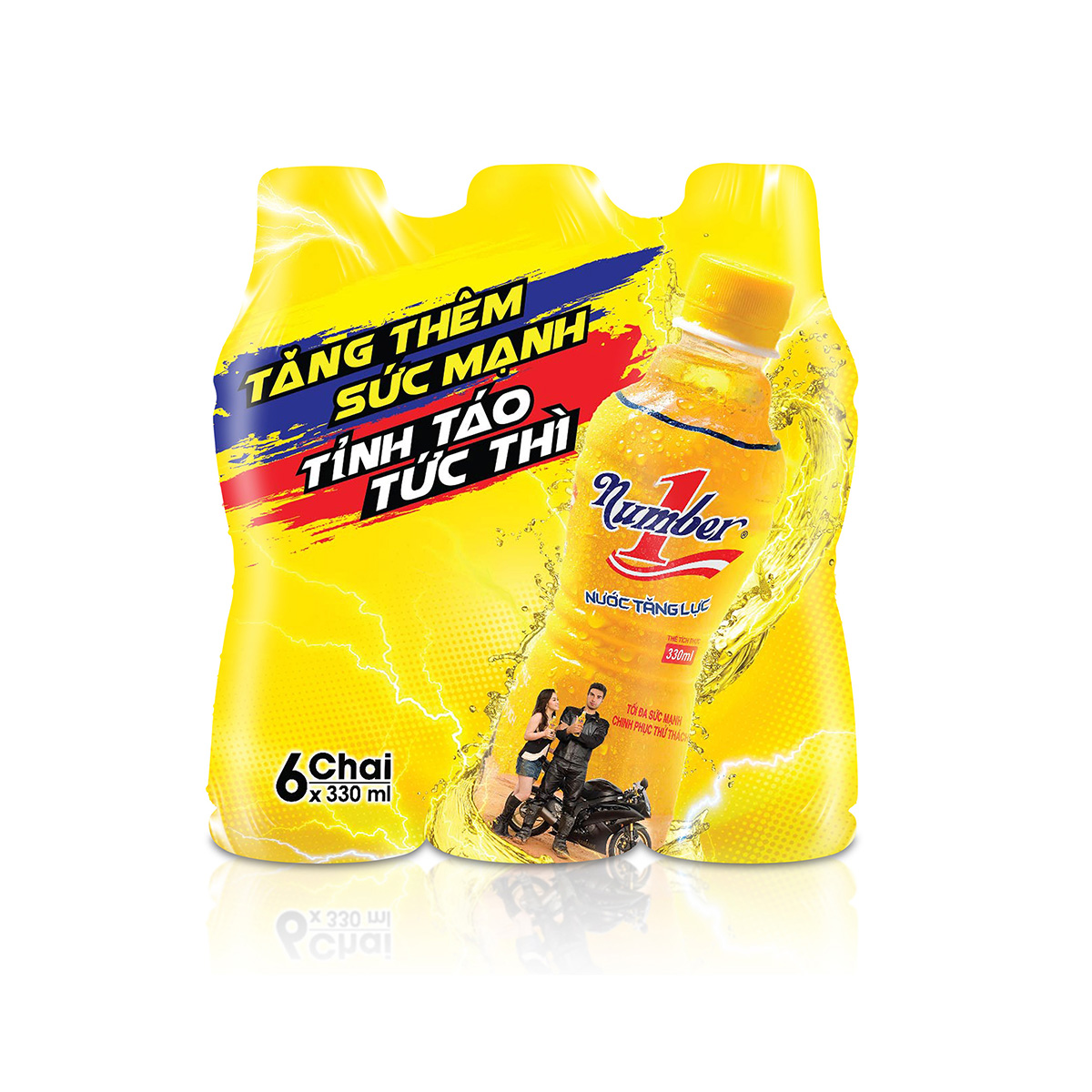 Hình ảnh Thùng 24 chai Nước tăng lực Number 1 chai PET 330 ml