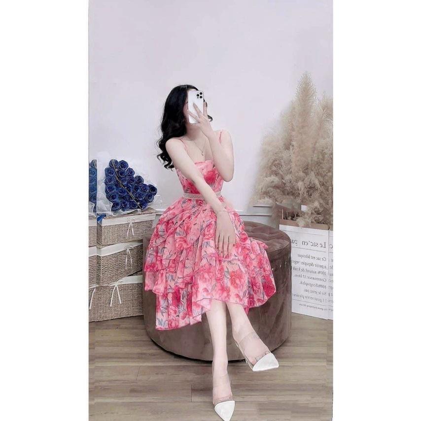 Đầm váy voan hoa kết tầng xinh xắn giúp nàng nổi bật dạo phố, dạ tiệc