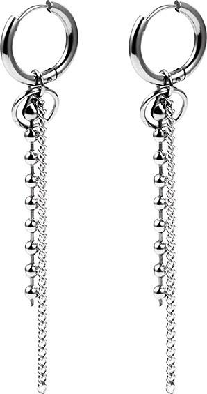 Đôi bông tai Hàn Quốc xích dài mix cùng chuỗi bi cực cool