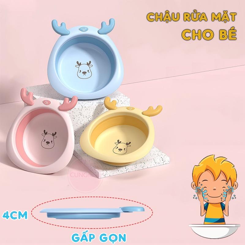 Chậu rửa mặt cho bé - Thau rửa mặt gấp gọn