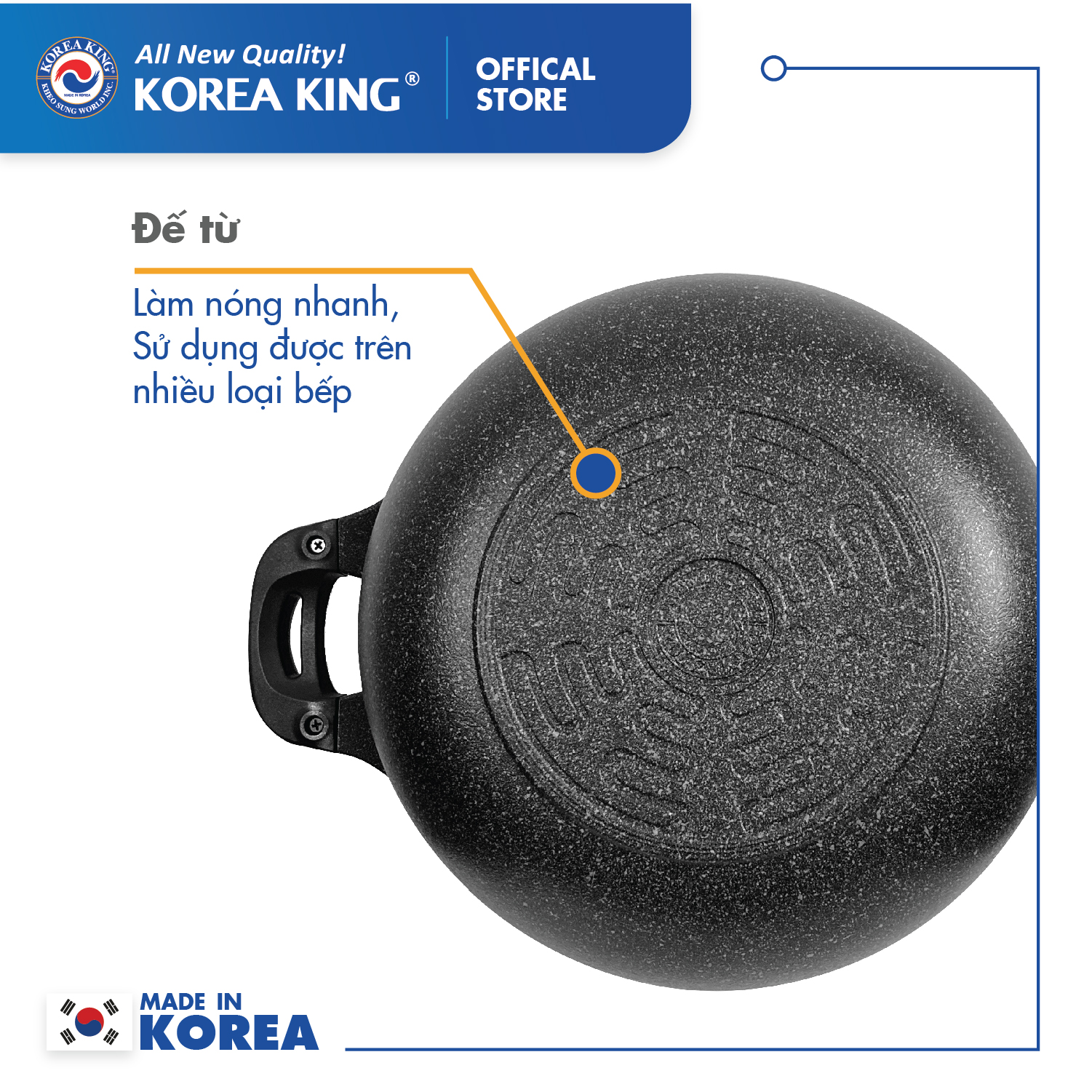 Hình ảnh Chảo sâu + xưởng hấp đa năng Korea King size 32cm KW-32MSI