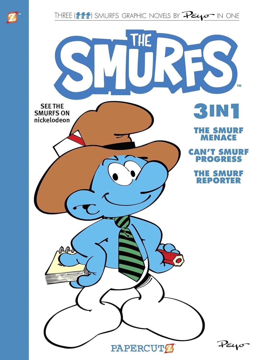 Sách ngoại văn: The Smurfs 3-In-1 #8 - The Smurf Menace, Can't Smurf Progress, And The Smurf Reporter