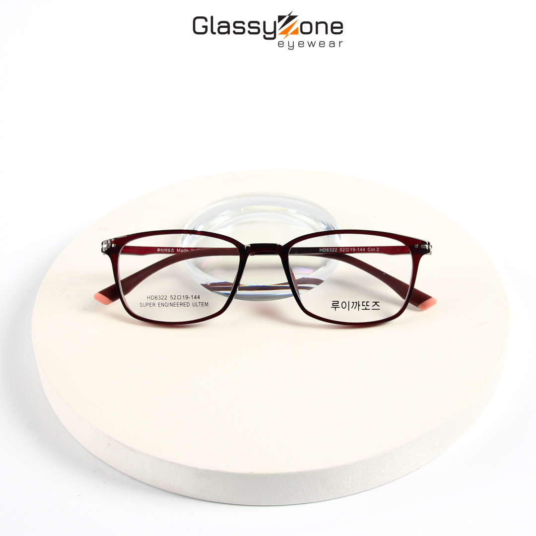 Gọng kính cận mắt kính thời trang nhựa dẻo Form vuông Nam Nữ Dash - GlassyZone