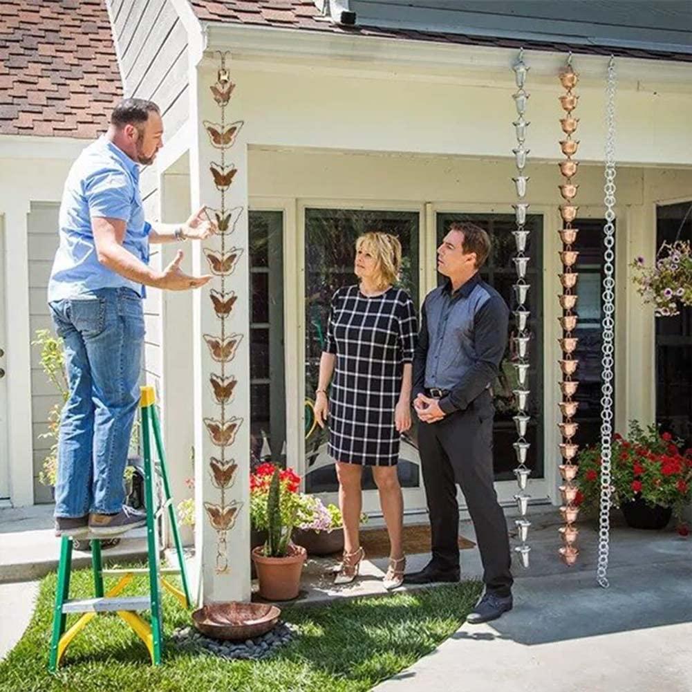 Chuỗi mưa kim loại, mưa trang trí của mưa kim loại trong hình con bướm, chuỗi thoát nước cống thoát nước bằng kim loại, chuỗi nước mưa chức năng và trang trí cho máng xối