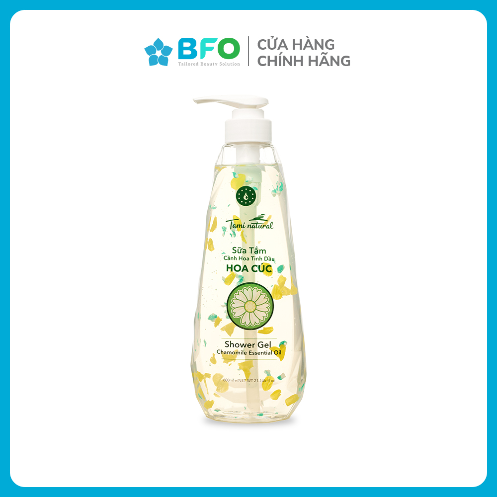 Sữa Tắm Thư Giãn Tinh Dầu Cánh Hoa Công Nghệ Anh Quốc Tami Natural Dưỡng Ẩm Trắng Da Lưu Hương Dung Tích 600ml