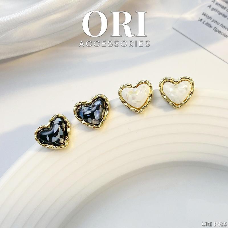 Bông tai nữ dáng nhỏ Lovely Heart xinh xắn dễ thương ORI ACCESSORIES B425