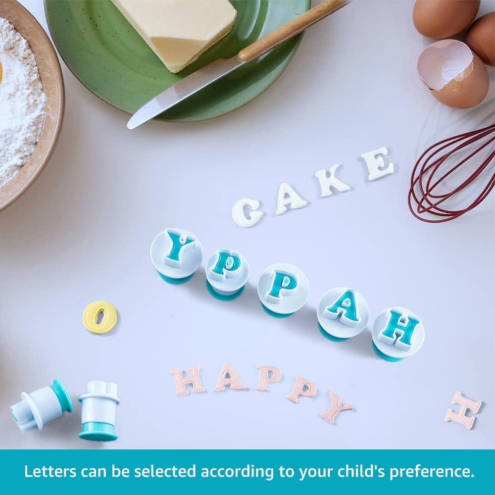 Dụng cụ cắt chữ cái cho dụng cụ cắt kẹo mềm - Dụng cụ làm bánh cắt kẹo mềm bằng chữ cái - Trang trí bánh theo bảng chữ cái Bộ dụng cụ làm bánh Bộ Ejector Stamp Biscuit Marzipan