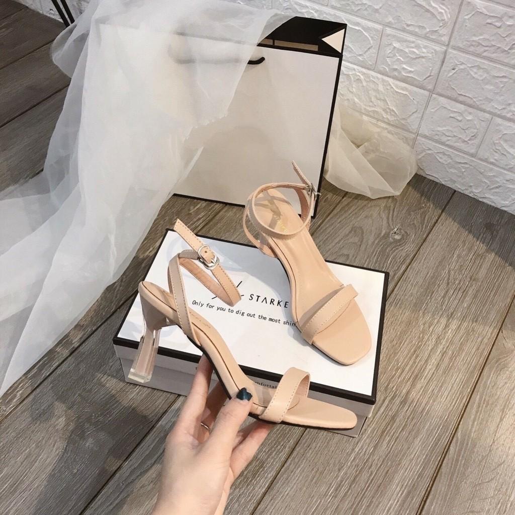 Giày Sandal cao gót 7p quai mảnh gót lõi sơn siêu đẹp