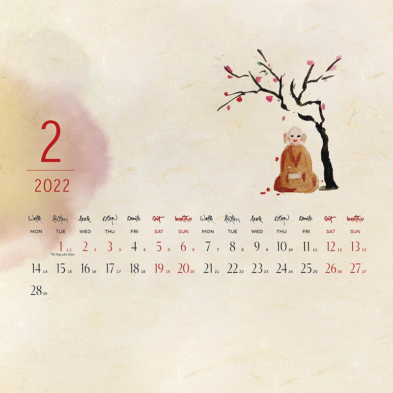 Lịch Treo Tường - Lịch Thư Pháp Làng Mai 2022