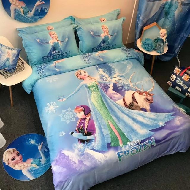 Set Cotton 3D Disney Hàng Nhập Khẩu Cao Cấp 4 Món dành cho các bé Công chúa elsa mẫu 1