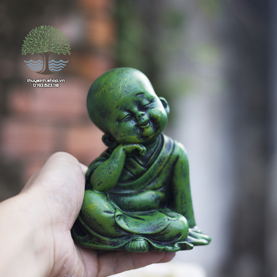 Chú tiểu dễ thương chống càm trang trí hồ cá, thuỷ sinh, tiểu cảnh, bán cạn, terrarium