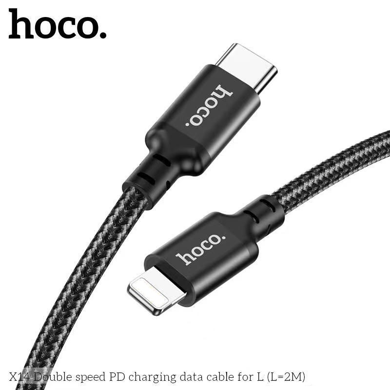 Hình ảnh Dây Sạc nhanh cho Iphone PD 20W Type C to IP Hoco X14 dây dù chống đứt chống rối siêu bền, truyền dữ liệu dài 1M/2M/3M - Hàng Chính Hãng