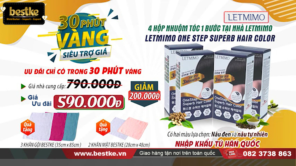 Phủ Bạc Dưỡng tóc Thảo Mộc 2N Màu Nâu Đen combo 2 hộp = 10 Gói/ 10 LETMIMO bestke