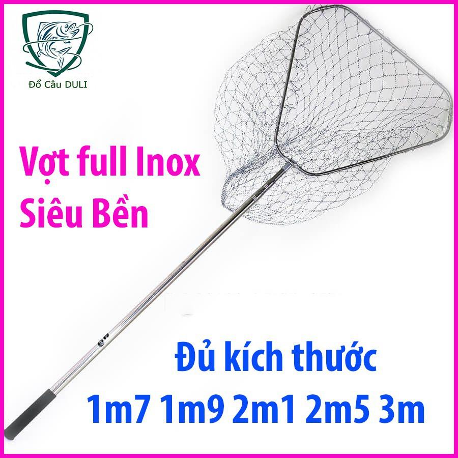 Vợt vớt Cá Inox Vành Tam giác đủ size, Chất liệu inox siêu bền.