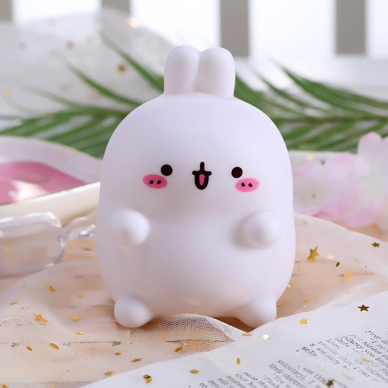 Đèn Ngủ Decor Phòng Dễ Thương Trang Trí Phòng Ngủ Phòng Khách Pin Hình Thỏ Cute 11x8x9 cm