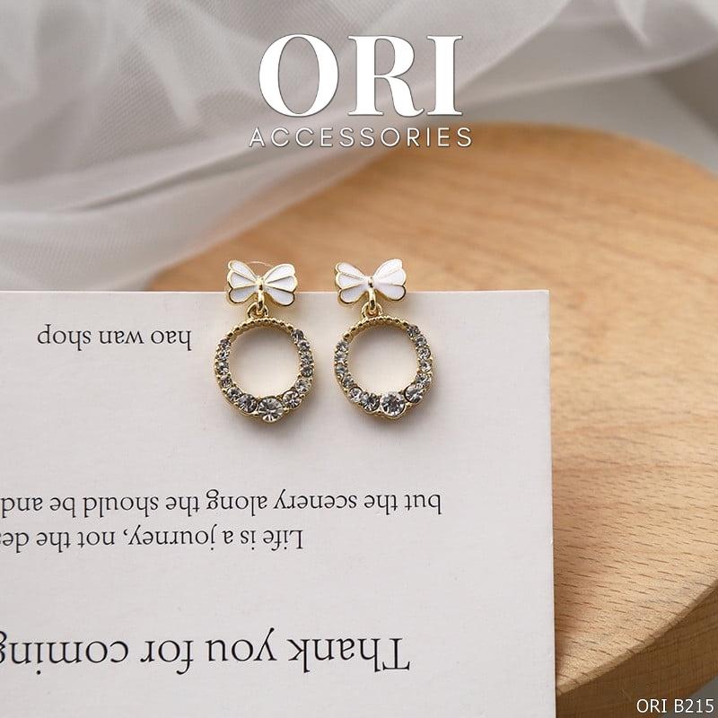 Bông tai Nơ đính đá Thekla xinh xắn ORI ACCESSORIES B215