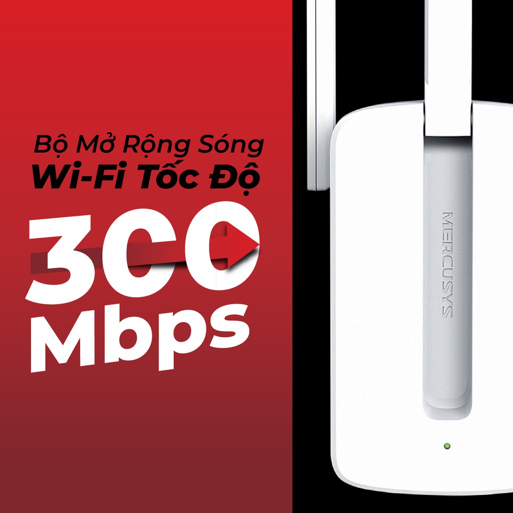 Bộ Kích Sóng Wifi Repeater Mercusys MW300RE 300Mbps - Hàng Chính Hãng